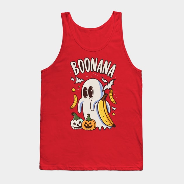 Boonana Cute Ghost Banana Halloween Men Women Kids Tank Top by click2print
